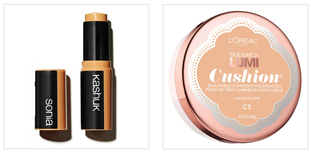 Sonia Kashuk Undetectable Foundation Stick or L’Oreal Paris True Match Lumi Cushion Foundation