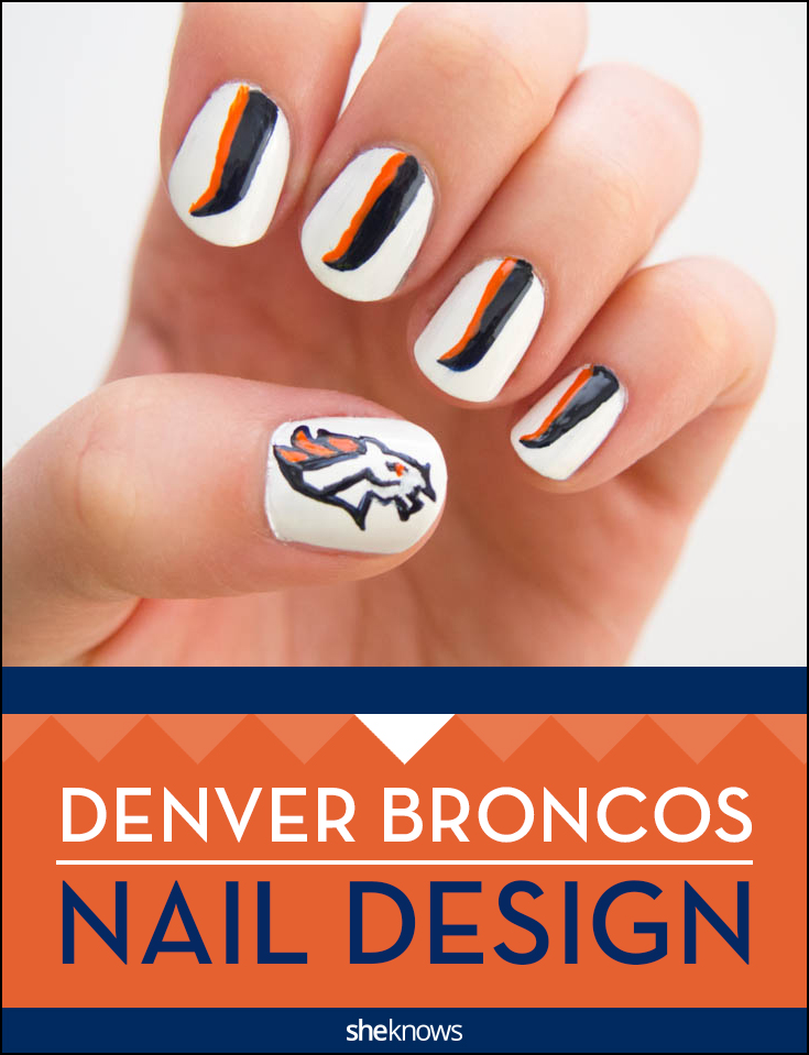 Broncos nail design