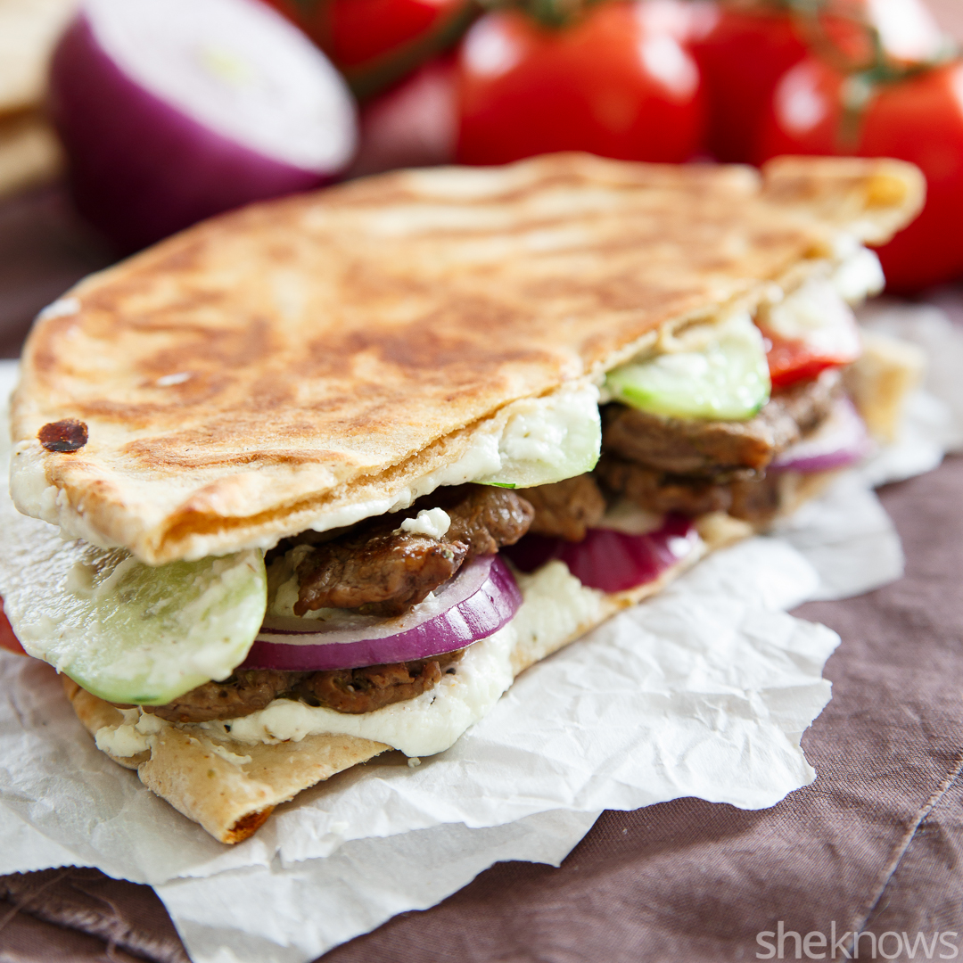 Homemade gyro with whipped feta — authentic street food in your own kitchen
