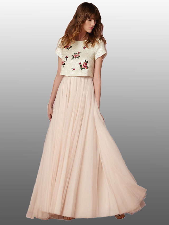 Bhldn crop shirt and skirt