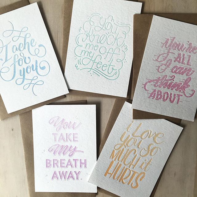 Five cards with metaphorical messages of "love" which reflect dangerous realities for many women.