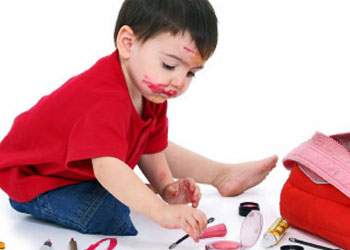 Toddler with makeup