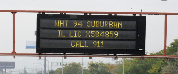 Amber Alert sign outside Chicago
