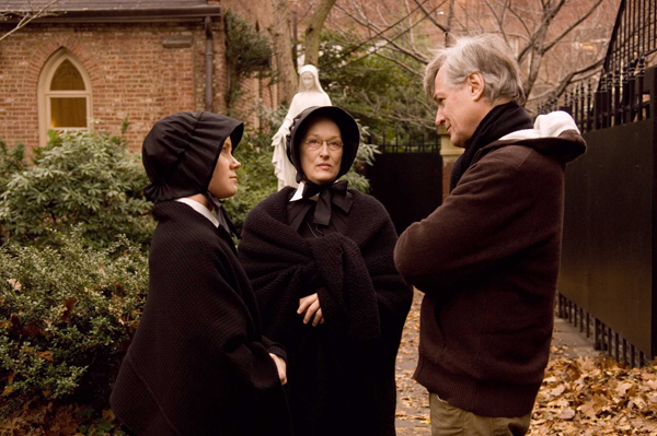 Three of Doubt's braintrust: Adams, Streep and writer-director Shanley