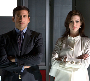 Hathaway and Carell perfect comic chemistry