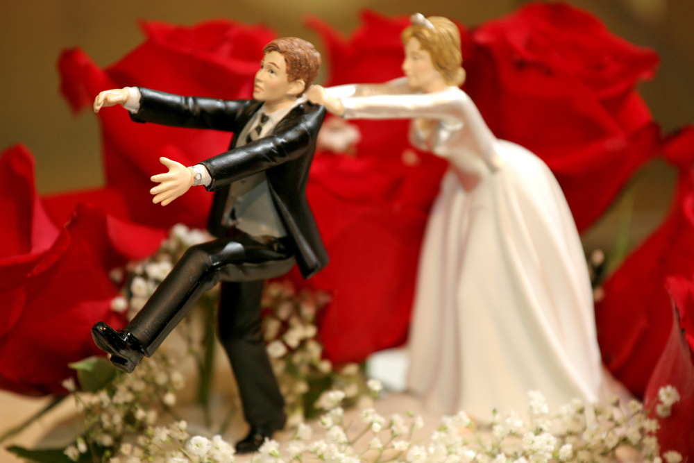 wedding cake topper - bride and groom