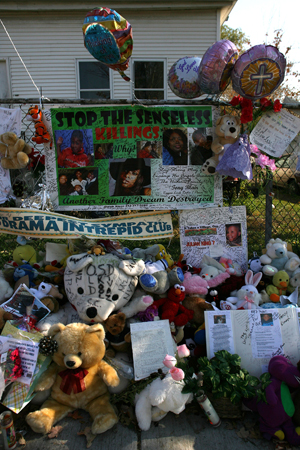 The scene at the Hudson family home in Chicago