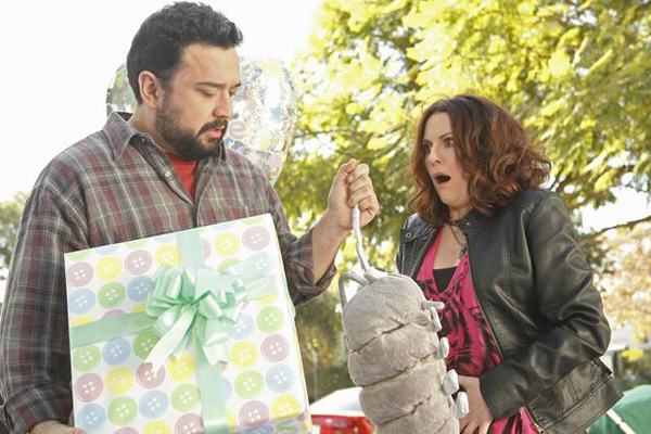 Megan is shocked in In the Motherhood