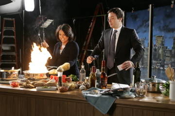 Jimmy Fallon with a hot guest, Rachel Ray