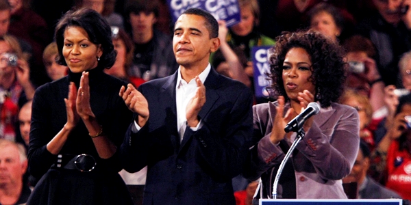 Michelle and Barack Obama and their good friend, Oprah