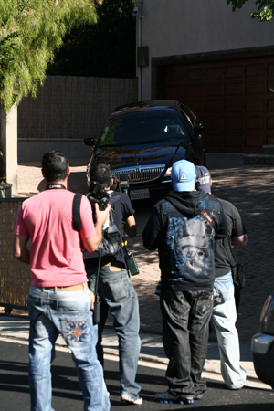 The scene outside Paula Abdul's home Nov. 12