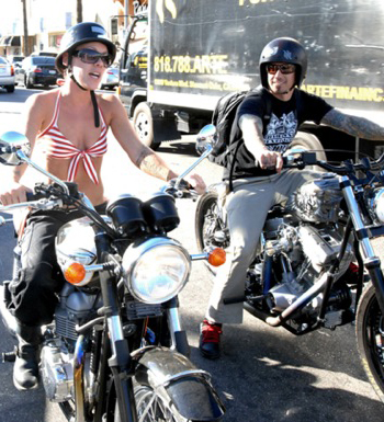 Pink and Corey take a weekend bike ride