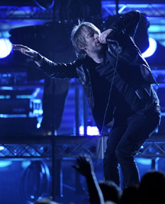 Radiohead performs with the USC Marching Band