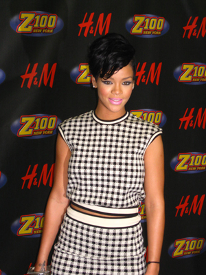 Rihanna backstage at Jingle Ball