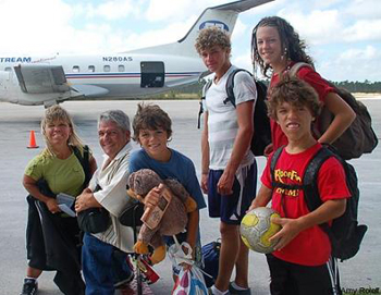 The family visits paradise on vacation