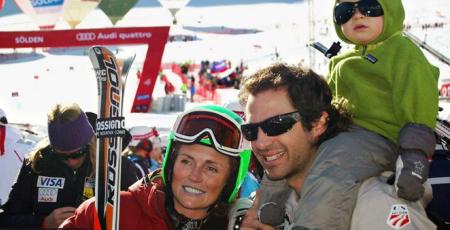 Sarah Schleper and her husband and son in Austria
