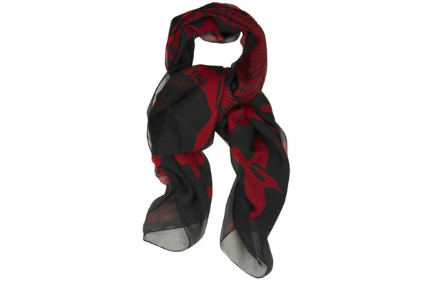 Alexander McQueen Magpie Printed Chiffon Scarf