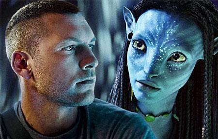 Sam Worthington and Zoe Saldana in Avatar