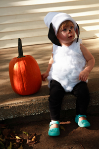 Baby dressed as lamb