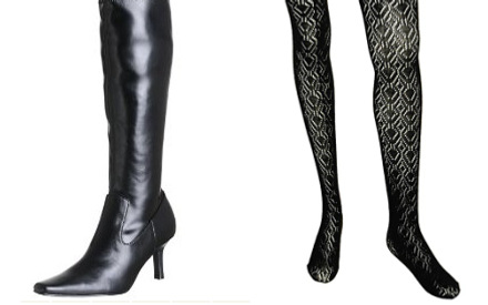 Black boots - Textured tights