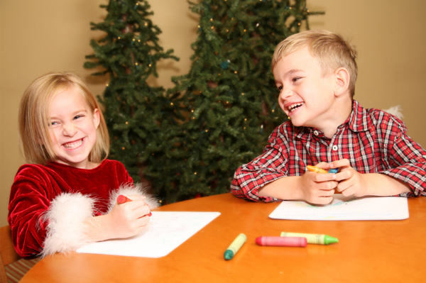 Children doing arts and crafts