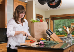 Chopping vegetables