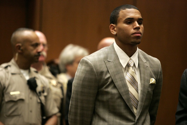 Chris Brown in court where he entered the plea of guilty