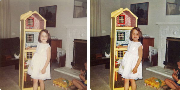 Photo retouching - girl with dollhouse