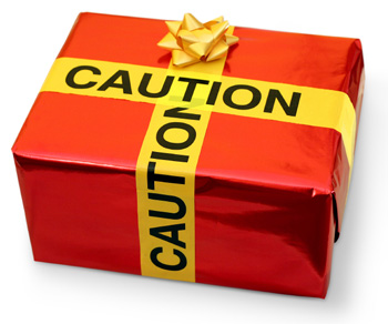 Christmas Gift with Caution Tape