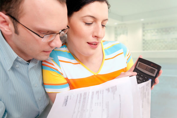 Couple going over finances