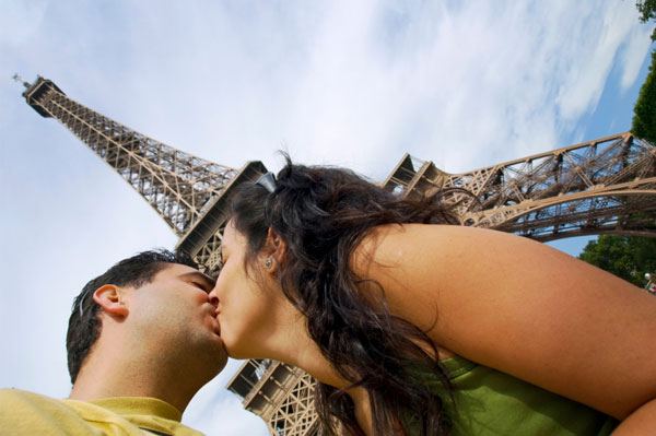 Couple in France by Eiffel Tower