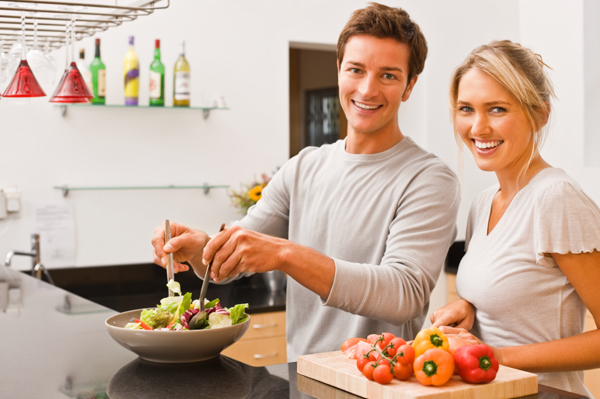 Couple Making Salad