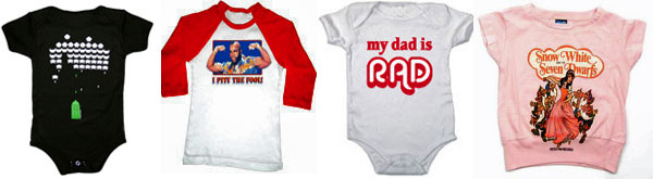80s tees and onesies for kids
