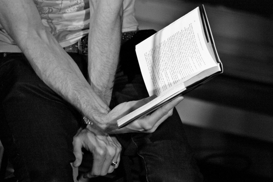Augusten reads from his book while Tegan performs