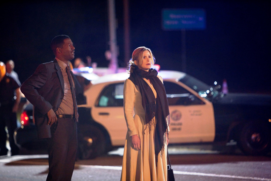 Brenda arrives on a murder scene surrounded by fire