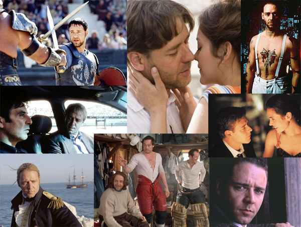 Clockwise from top: Gladiator, A Good Year, Romper Stomper, A Beautiful Mind, LA Confidential, Mystery, Alaska, Master and Commander and The Insider