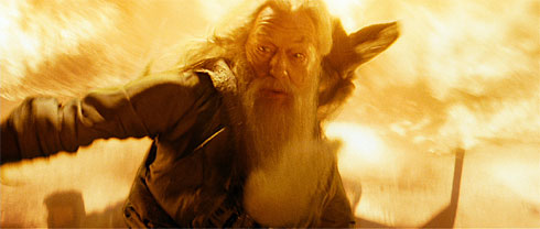 Dumbledore looks serious, wonder why?