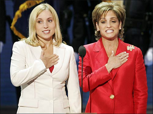 The golden twins at the 04 GOP Convention