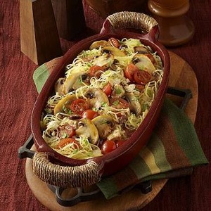 Mushrooms and spaghetti squash