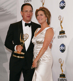 Tom Hanks and Rita Wilson celebrate his win