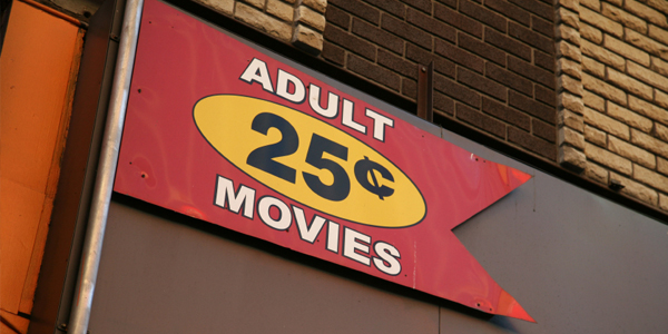 Adult Movies Sign
