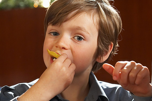 Autistic boy at a restaurant