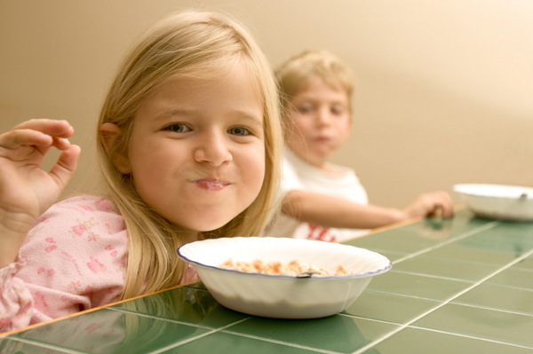Children Eating Breakfast