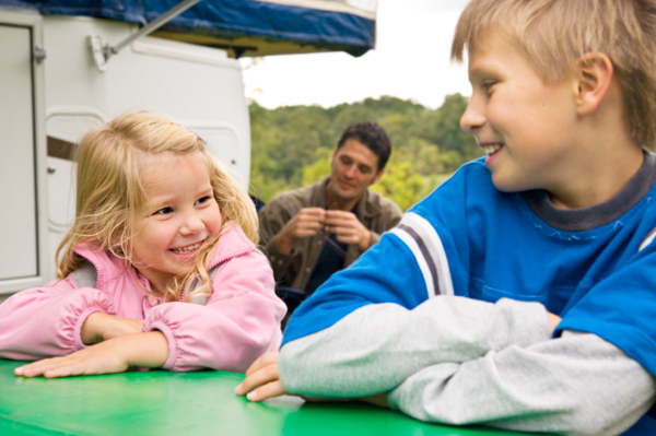 Siblings Camping