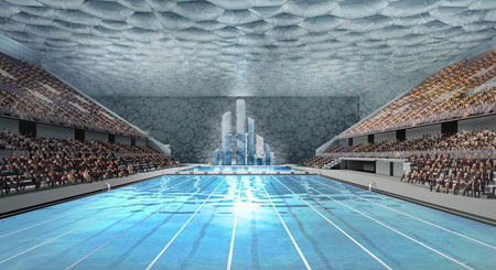 Beijing Olympics - Water cube swimming venue, inside