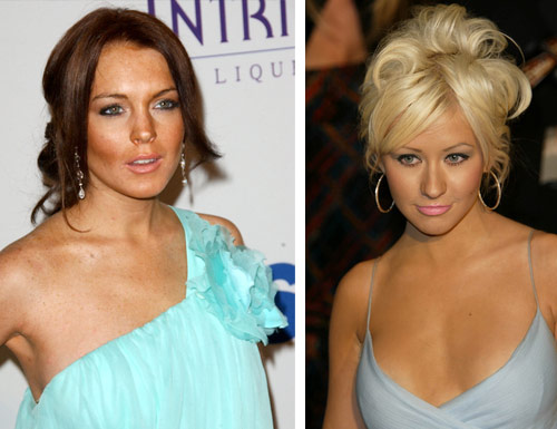 Lindsay Lohan/Christina Aguliera - self-tanner abusers