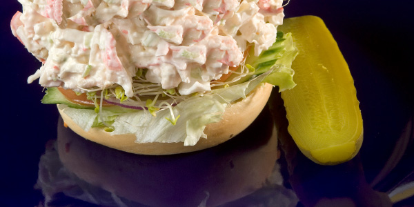 Hollowed Bagel Crab Salad