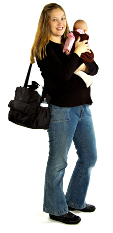 Mom with Infant and Diaper Bag