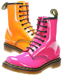Pink and orange Doc Martens