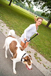 Female Jogger with Dog